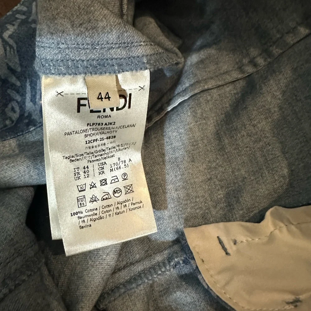 Fendi Denim Blue Patterned Fabric - Picture 4 of 4
